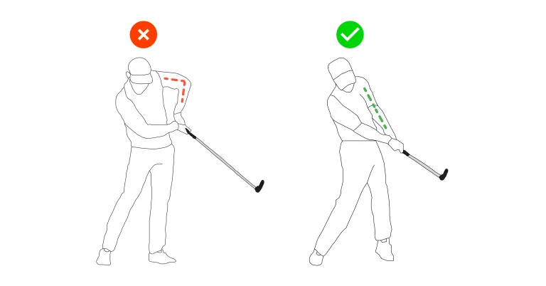 Chicken Wing in Golf Follow-through