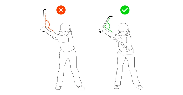 Lack of Wrist Hinge in Backswing