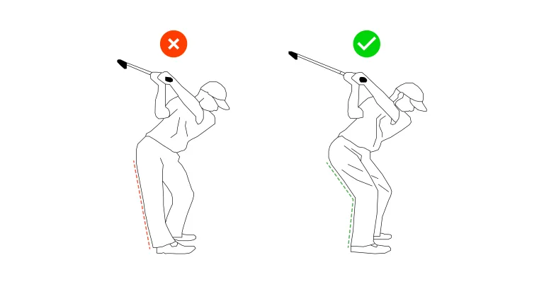 Locking right knee in Golf backswing